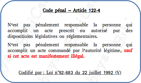 Carte - Code pénal – Article 122-4