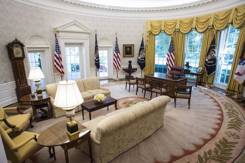 Bureau Ovale de la Maison Blanche rénové selon Trump